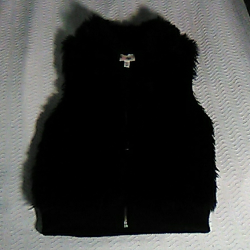Black Furry Vest